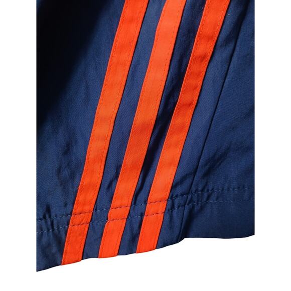 Vintage 90s Adidas 3 Stripe Swim Mesh Pocket Shorts Sz 32 LTrunks Blue Orange - Picture 6 of 16